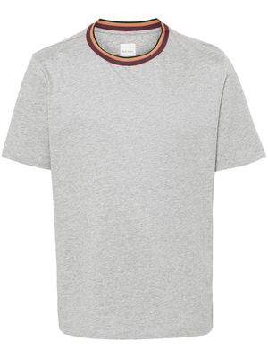 Paul Smith stripe-trim organic cotton T-shirt - Grey