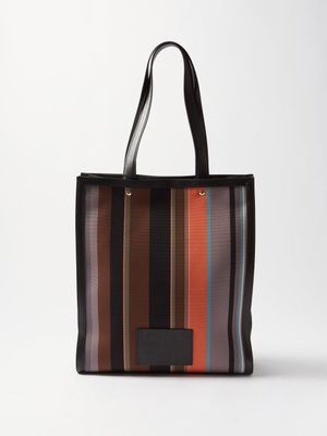 Paul Smith - Striped Canvas And Leather Tote Bag - Mens - Multi