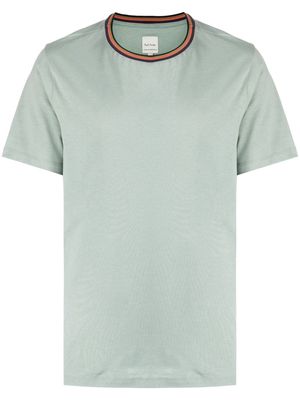 Paul Smith striped-collar organic-cotton T-shirt - Green