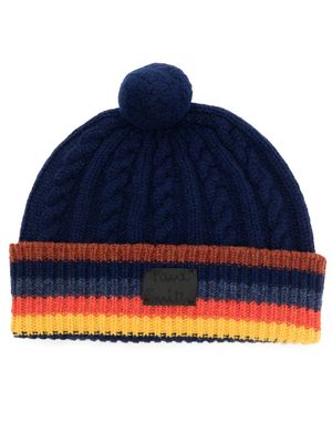 Paul Smith striped knitted beanie - Blue