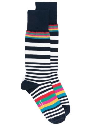 Paul Smith striped knitted socks - Blue