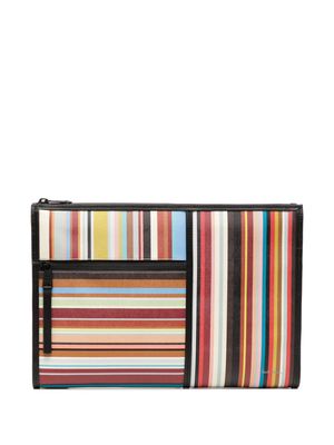 Paul Smith striped leather clutch bag - Multicolour