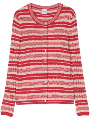 Paul Smith striped organic cotton cardigan - Red