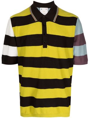 Paul Smith striped organic-cotton polo shirt - Yellow