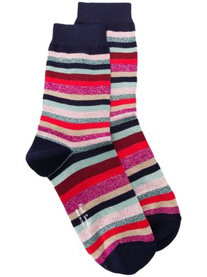 Paul Smith striped print socks - Blue