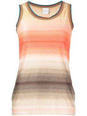 Paul Smith striped sleeveless cotton top - Red