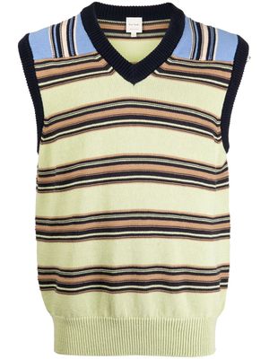 Paul Smith striped sleeveless knitted vest - Green