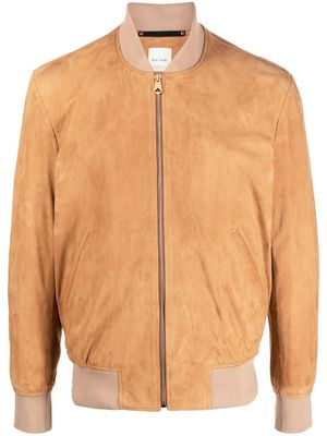 Paul Smith suede bomber-jacket - Brown
