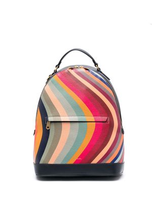 Paul Smith swirl-print leather backpack - Blue