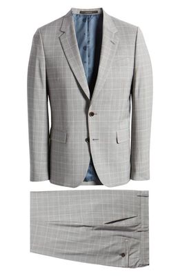 Paul Smith Tailored Fit Plaid Wool Suit in Grey