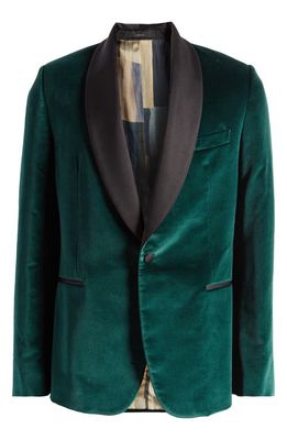 Paul Smith Tailored Fit Velveteen Dinner Jacket in Greens