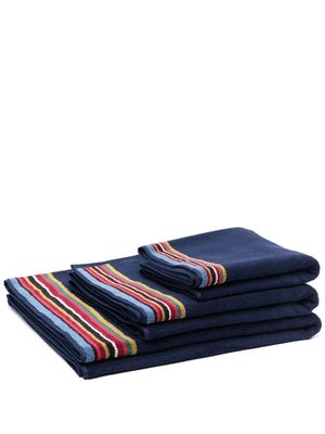 Paul Smith three-pack Signature Stripe cotton towels - Blue