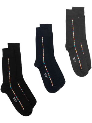 Paul Smith three-pack Signature Stripe socks - Black