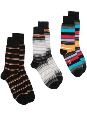 Paul Smith three-pack striped socks - Multicolour