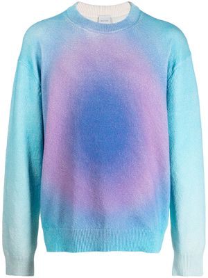 Paul Smith tie-dye-print long-sleeved cotton sweatshirt - Blue
