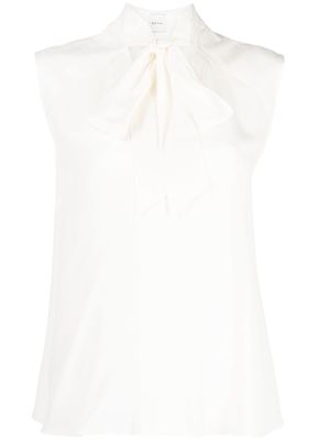 Paul Smith tie-neck silk blouse - White