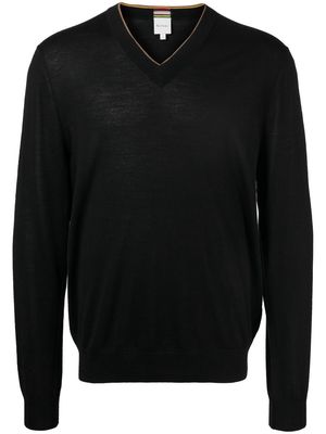 PAUL SMITH V-neck merino-knit jumper - Black