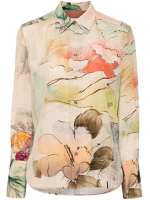 Paul Smith watercolour-print silk shirt - Neutrals