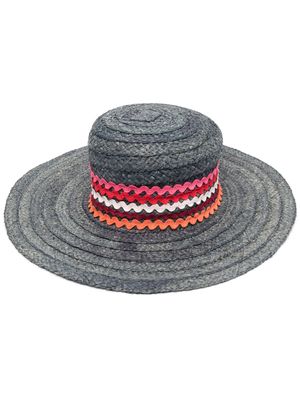 Paul Smith wide-brim straw hat - Grey