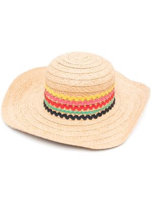 Paul Smith wide-brim straw hat - Neutrals