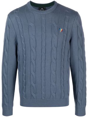 Paul Smith Zebra logo-embroidered cotton jumper - Blue