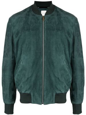 Paul Smith zip-fastening leather bomber jacket - Green