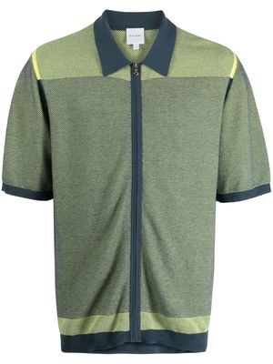 Paul Smith zip-up organic-cotton polo shirt - Green