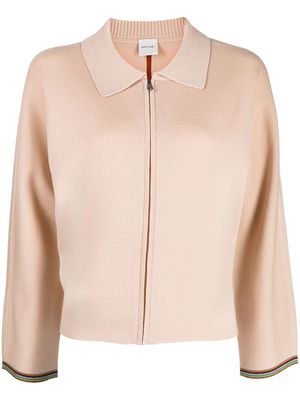 Paul Smith zip-up wool cardigan - Brown