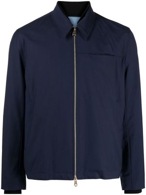 Paul Smith zip-up wool shirt jacket - Blue