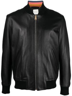 Paul Smith zipped leather jacket - Black
