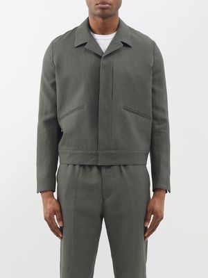 Paul Smith - Zipped Linen Cropped Jacket - Mens - Khaki
