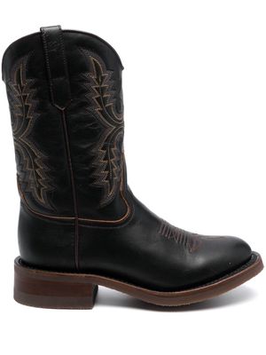 Paul Warmer 35mm decorative-stitching leather boots - Black