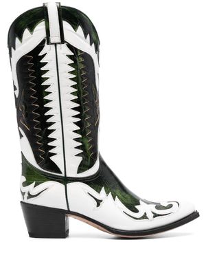 Paul Warmer 55mm two-tone design leather boots - White