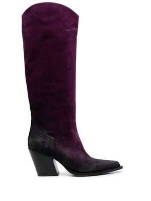 Paul Warmer Alexa suede knee-high boots - Purple