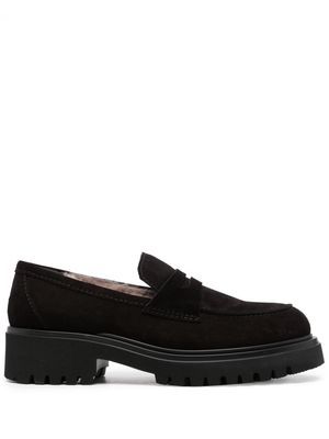Paul Warmer Alicia suede penny loafers - Black