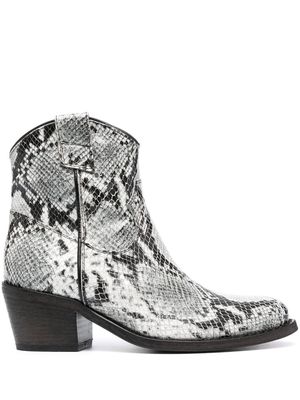 Paul Warmer Blair 50mm snakeskin-effect western boots - White