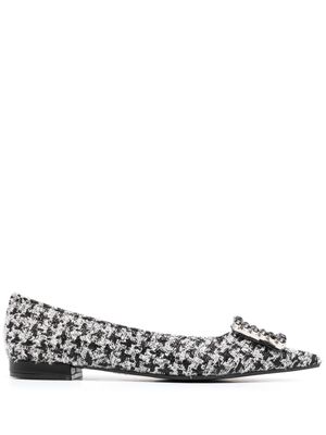 Paul Warmer Carre houndstooth-pattern ballerina shoes - Black