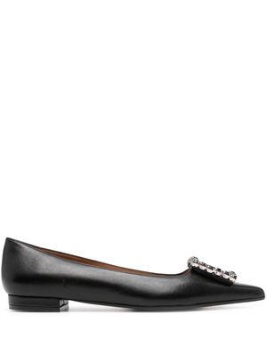 Paul Warmer Carre leather ballerina shoes - Black