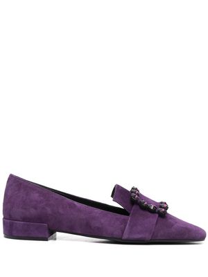 Paul Warmer crystal buckle low-heel pumps - Purple