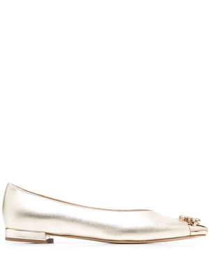 Paul Warmer crystal-embellished ballerina shoes - Gold