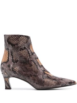 Paul Warmer Michelle 55mm snakeskin-effect boots - Grey