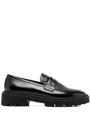 Paul Warmer patent-finish leather loafers - Black
