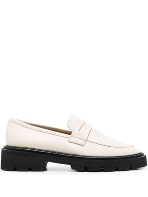Paul Warmer penny-slot leather loafers - Neutrals