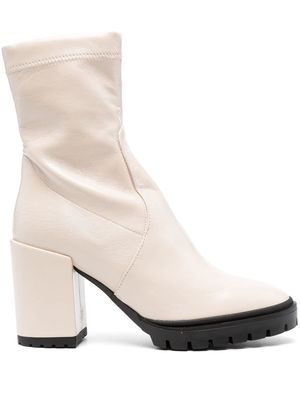 Paul Warmer stretch white leather boots - Neutrals