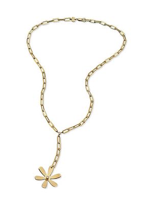 Paula 14K-Gold-Plated & Diamond Lariat Necklace