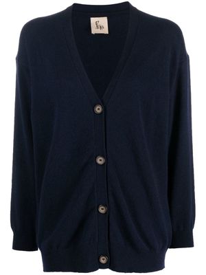 PAULA buttoned-up cashmere cardigan - Blue
