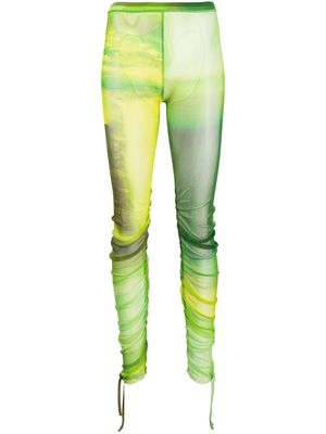 Paula Canovas del Vas abstract-print ruched leggings - Green