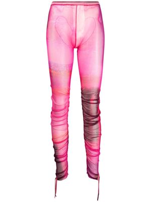Paula Canovas del Vas abstract-print ruched leggings - Pink