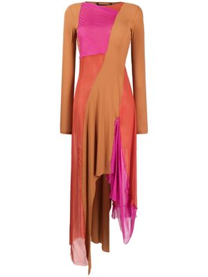 Paula Canovas del Vas colour-block panelled handkerchief dress - Pink