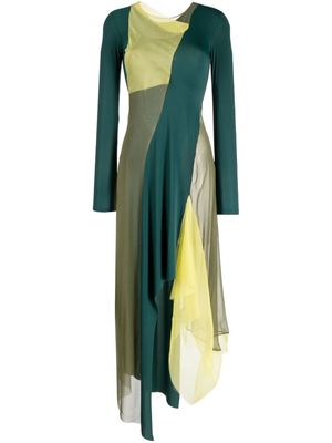Paula Canovas del Vas colour-block panelled midi dress - Green